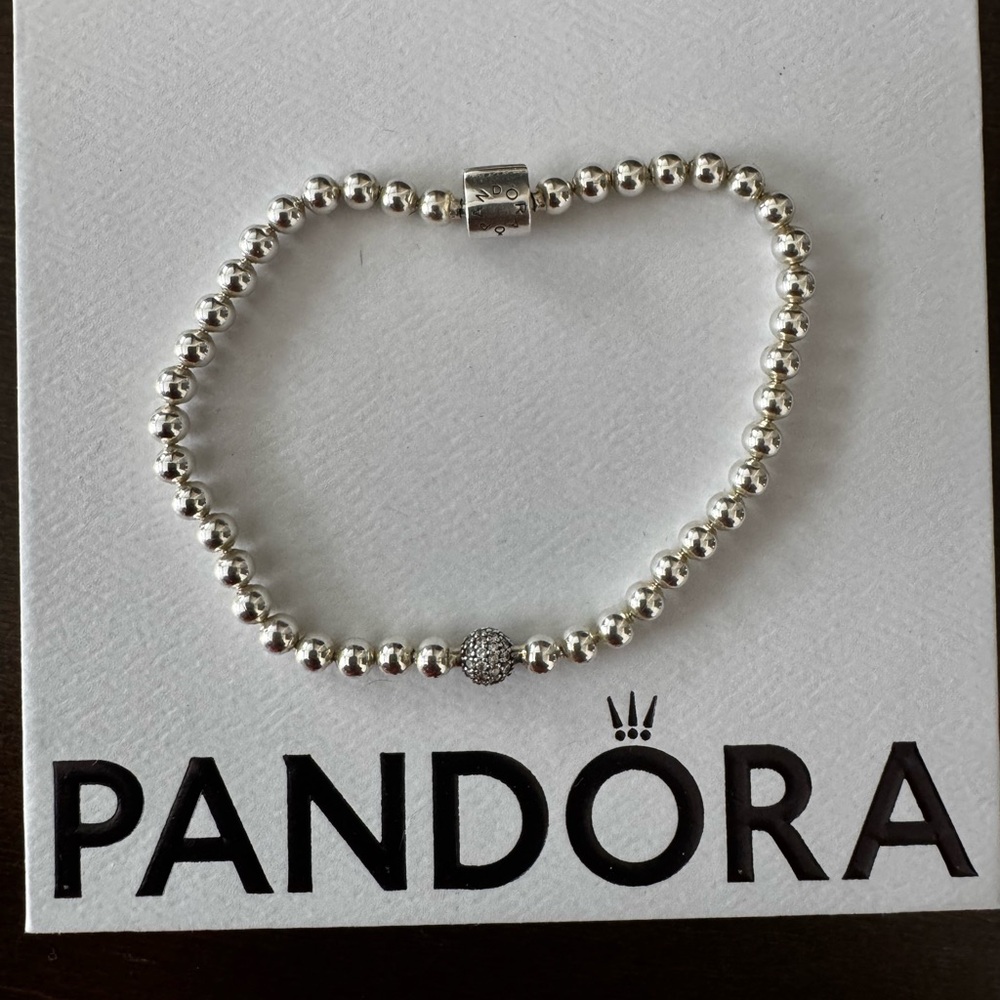 Pandora Silver Bracelet with Sparkling Bead